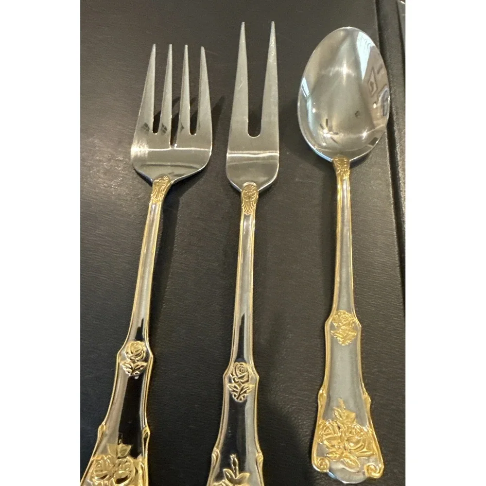 Royal Albert Old Country Rose 6‎ Piece 18/10  Stainless Steel Hostess Set